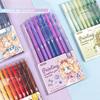 9pcs Romantic Multi Color Pens Set Gel Ink Vintage Marker Liner 0.5mm Ballpoint Stationery Gift