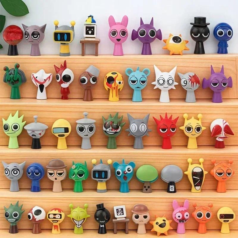 Hračky Kreslený horký 24ks/48ks Sprunki Figurky Módní Sprunki Incredi box Anime Akční figurky Sprunki Hra domácí dekorace anděl@@