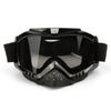 Motorcycle goggles with small nose guard, shiny black frame, non-slip velvet elastic strap, sports windproof and sun protection goggles
