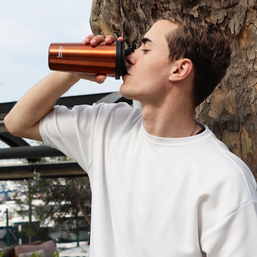 Any Morning SI231902 Travel Mug, 17 Oz, Copper