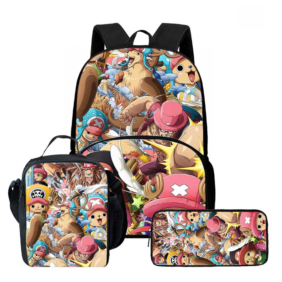 15 Inch One Piece Lightweight 3PCS School Backpack Set with Front Pocket, Lunch Bag, Pencil Case, Unisex for Boys Girls Age 6-10