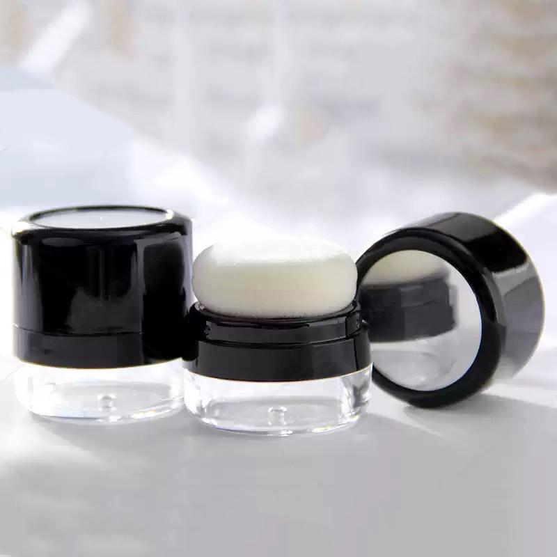 Portable Loose Powder Box With Mirror Travel Powder Case With Mushroom Sponge Puff Cosmetic Case Blusher Powder Jar Container