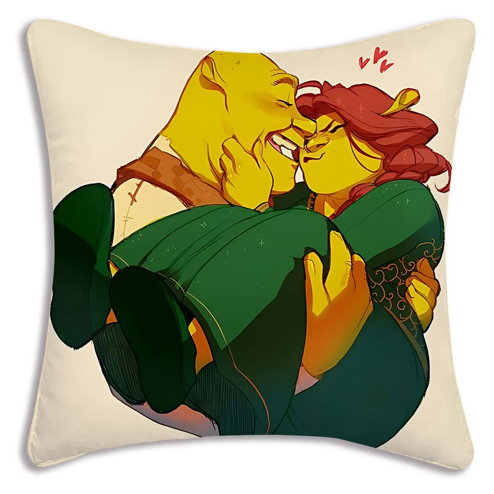 Federe per Cuscino Divertenti Shrek Film Fantasy Cartone Animato Divano Decorativo Casa Stampa Double-Sided Corto Peluche Cuscino Carino