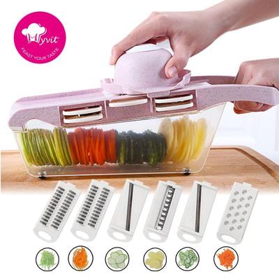Mandoline Slicer Vegetable Cutter with Stainless Steel Blade Manual Potato Peeler Carrot Cheese Grater Dicer Kitchen Tool