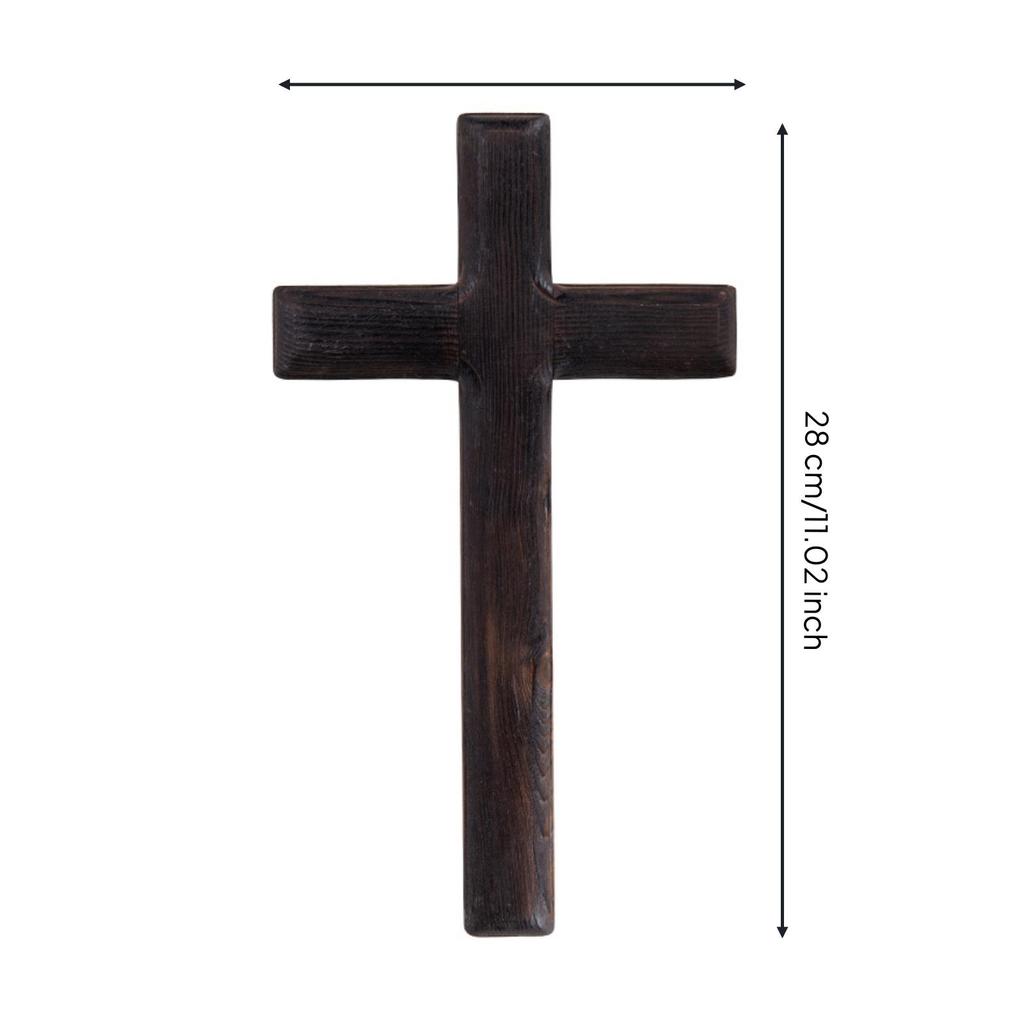 Wooden Wall Cross Rustic Decor Distressed for Prayer Corners, Entryways