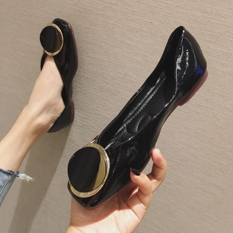 Fashion Spring Summer Soft Shoes Women Flats Fashion Brand Elegant Ladies Single Shoes Black Red Yellow Plus Size 42 D430