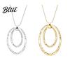 Exaggerated Circle Pendant Necklace Lady Double-layered Hoop Penant Sweater Chain