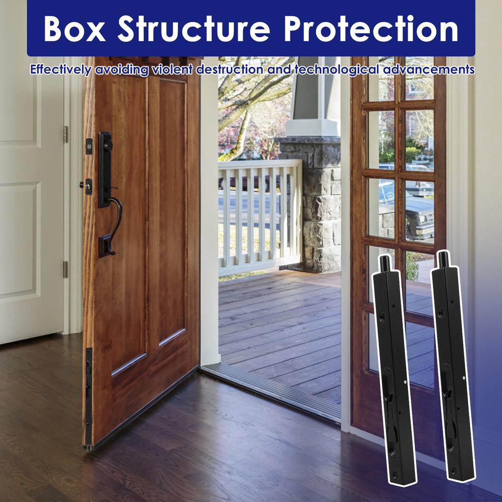 4 Pcs Flush Bolt for Double Door 8 Inch Heavy Duty Chrome Plating Flush Latch Bolts Concealed Security Lock with Screws for Home