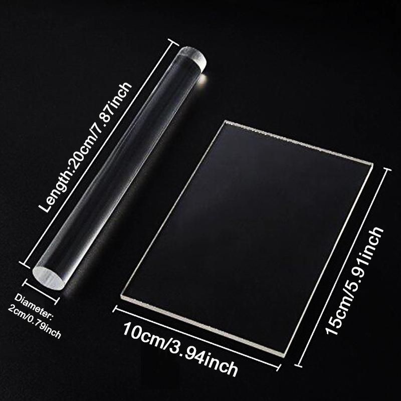 2 Stück Acryl Ton Werkzeug Schlamm Pressstab Werkzeug DIY Modelliermasse Werkzeuge Keramik Porzellan Ton Ausstecher Walze Bastelwerkzeuge