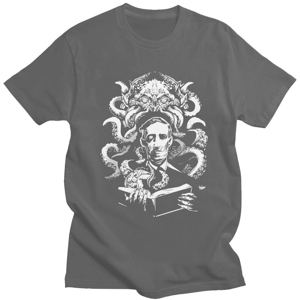 Cool Call Of Cthulhu Tshirt Men Pure Cotton Handsome T-shirt O-neck Short Sleeved Horror Fiction Lovecraft Tee Shirt Clothing