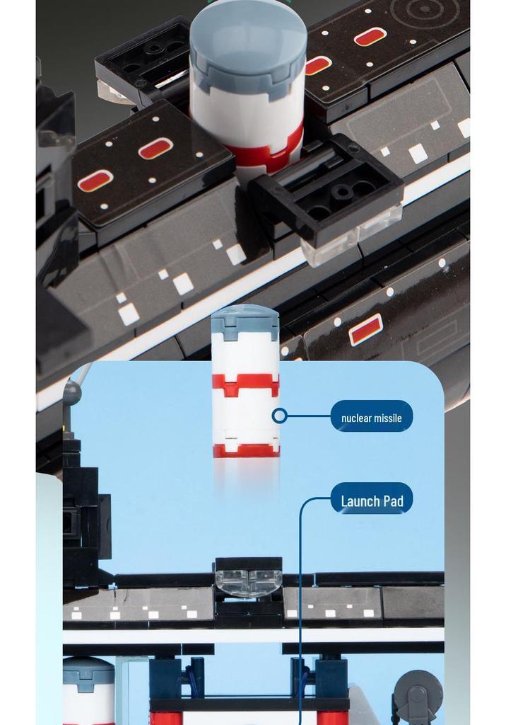 Nuclear Submarine Compatible Building Blocks Playset for Kids