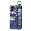 Ring Dirt-resistant Phone Case For Oukitel C33 Fashion Design Wrist Strap Lanyard Phone Holder Kickstand Silicone Flower