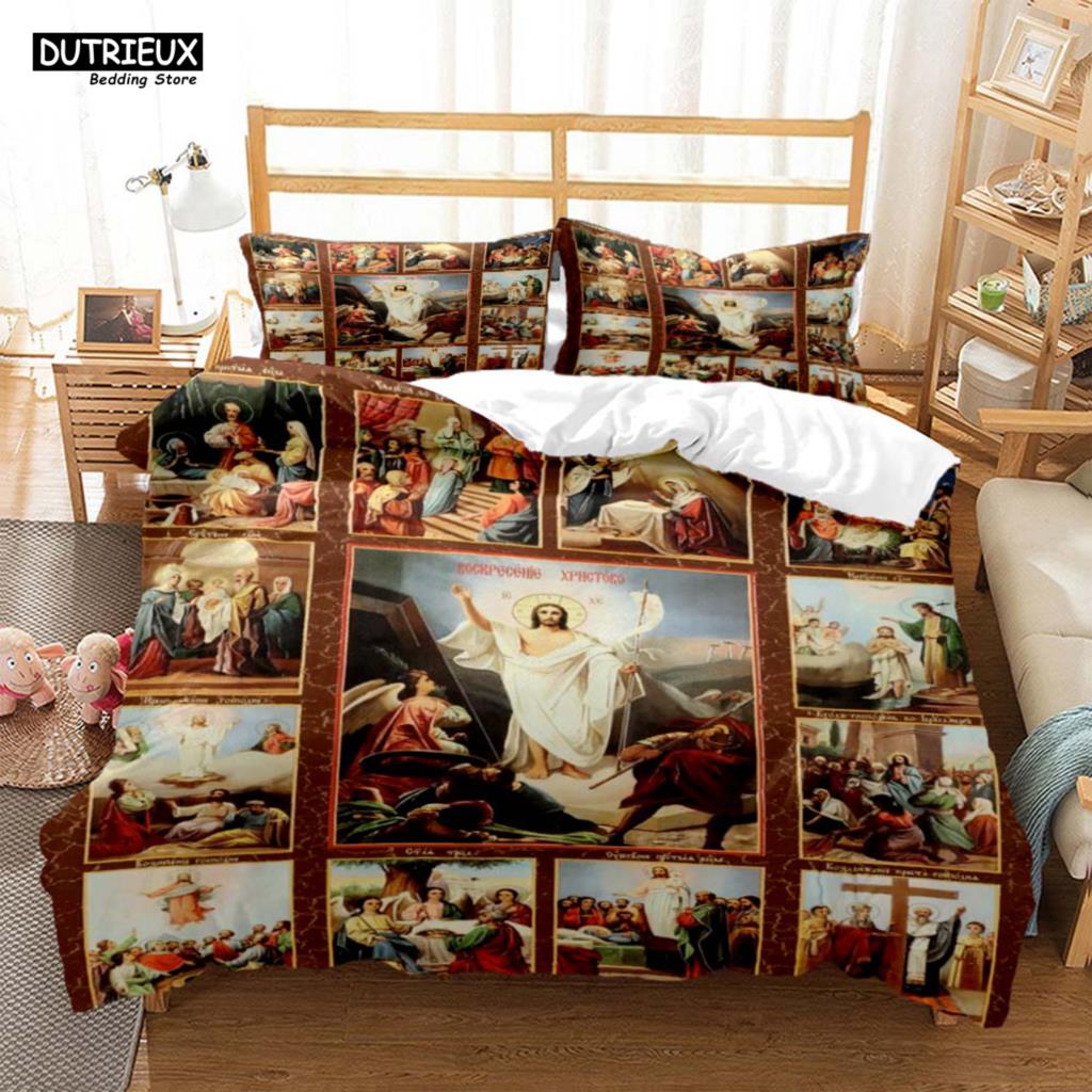 Bettdecke Gott Digitaldruck Polyester Bettwäsche-Sets Kinder Jungen Set Für Teenager Bettwäsche-Set Bett-Set Queen-Size Bettwäsche-Set