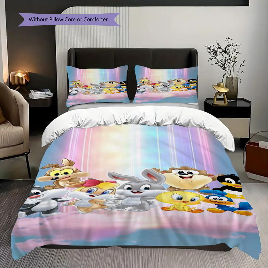 Looney Tunes Bunny Set Threepiece Set 1 Duvet Cover 2 Pillowcase Without Core Duvet Cover And Pillowcase Christmas Birthday Gift