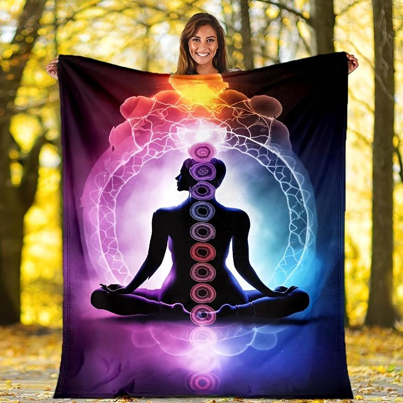 

1pc Chakra Print Blanket, Soft Warm Throw Blanket Nap Blanket for Couch Sofa Office Bed Camping Travel, Multi-purpose Gift Blanket 130cmx150cm