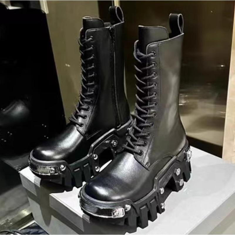 

Новые модные ботинки Мартина на толстой подошве для женщин, ретро панк, рабочая обувь для пары, темно-рокерские мотоботы, трендовая обувь 38 female size