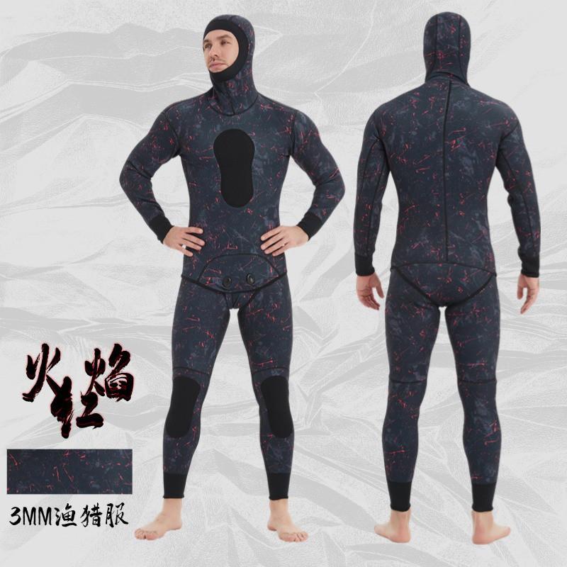 Herren Tarnung 3mm/5mm Neopren Neoprenanzug Set Schnorcheln Surfen Tauchen Schwimmen Wärme UV-Schutz