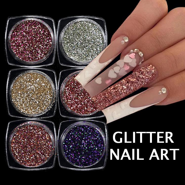 Nail Art Sequins Super Glitter Powder Symphony Combination Sequins Diy Nail Decoration 6 Color Set