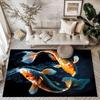 Koi Fish Swimming In Water Floor Mats for Living Room, Bedroom and Room Decoration Are Suitable for Gifts.