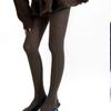 Women's High Waist Thermal Winter Fall Opaque Tights Dots Pattern Elastic Waistband Soft Cotton Ribbed Fabric Pantyhose