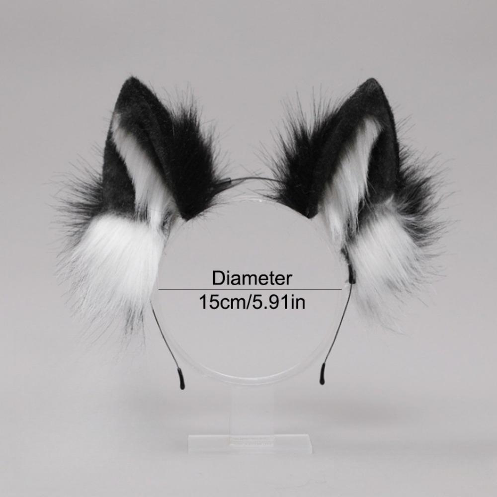 Sweet Lolita Cat Ears Headband Animals Hair Hoop Wolf Dog Hair Band JK Plush Furry Cosplay Headwear Female Hair Accessories