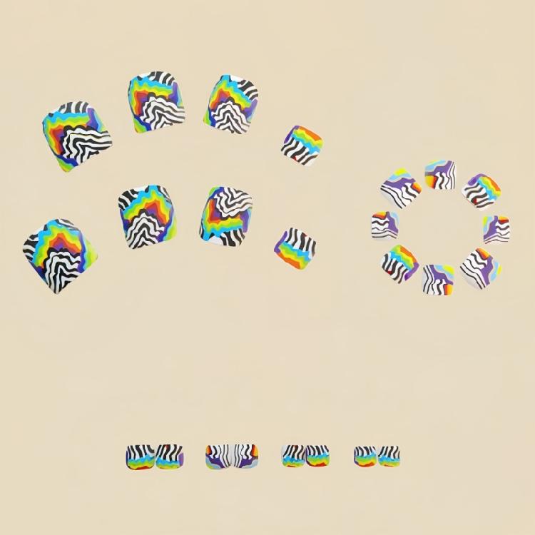 24 Pezzi Design Unghie Finte per Piedi Lucide Corte Quadrate Unghie Finte per Piedi Copertura Completa Adesive Unghie Finte per Piedi A Pressione Unghie Finte per Piedi