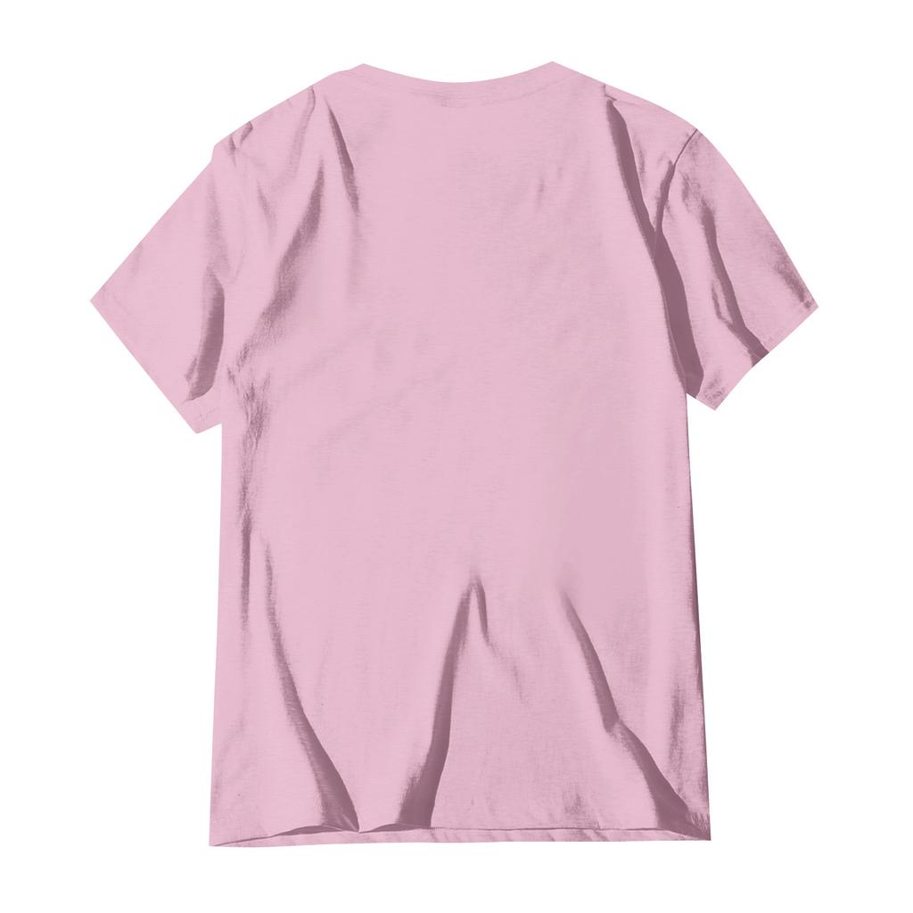 Fashion Round Neck Raglan Short Sleeve Workwear Printed Tops Ladies Summer Tops