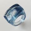 Acrylic Resin Colorful Mixed Block Ring, Unique Unisex Stylish Macrame Band for Men and Women