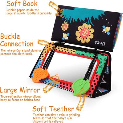 Black And White Baby Floor Mirror Tummy Time Sensory Baby Toys 6 12 Months Toys For Babies Montessori Development Crawl Toys