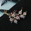 SUYU Cobre Micro Incrustado Zirconia Cúbica Flor Colorida Broche de Moda Regalo Accesorios de Ropa Broche