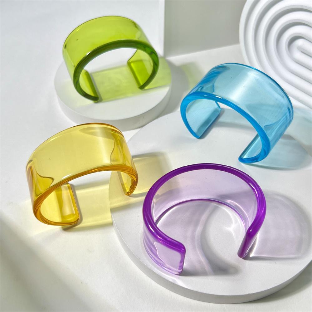 Fashion Cute Open Mouth Sweet Acrylic Bangle Temperament Texture Charm Daily Casual Resin Half Suitable The General Trend Public
