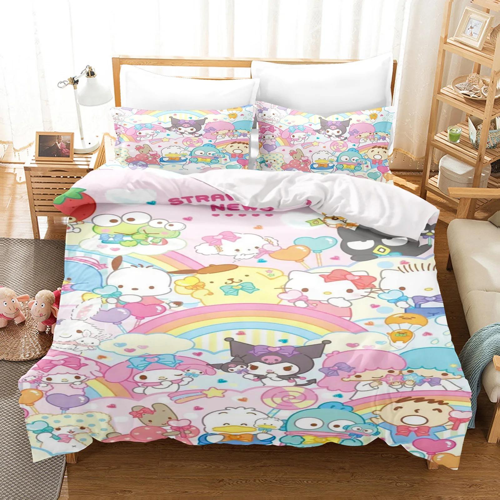 

Cartoon Cinnamoroll Microfibre Bedding Sets, Children s Duvet Cover with Zip Room Decor for Teenagers adult Duvet Cover 90x200cm