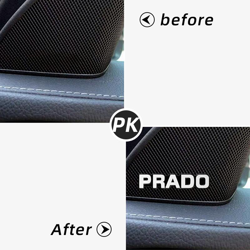 10pcs 3D aluminum speaker stereo speaker badge emblem Sticker for Toyota prado 120 fj150 land cruiser 80 Auto Cover CarStlyling