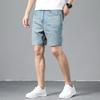 Ultra-thin Tencel Soft Denim Shorts Men's Loose Straight Casual Stretch Versatile Quarter Shorts Summer Trend
