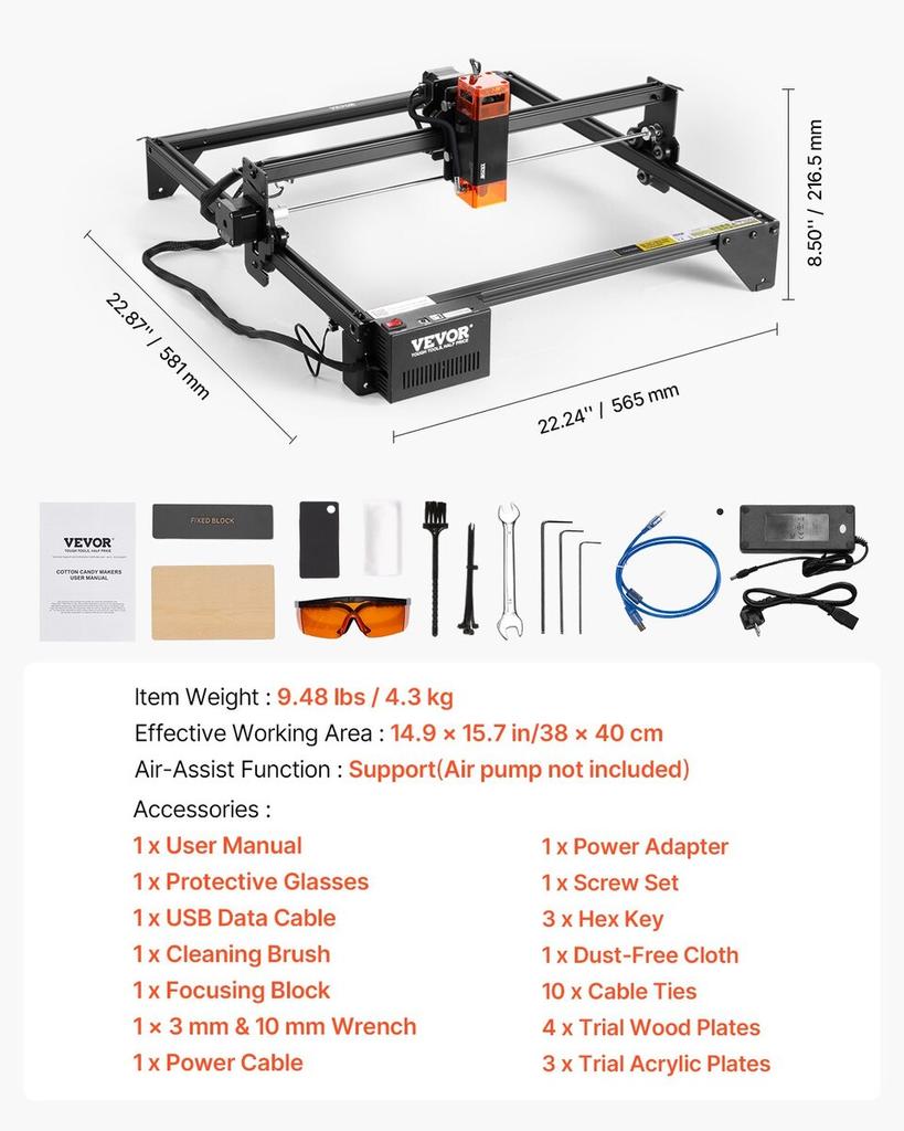Laser Engraver Laser Engraving Machine 10W Compressed Spot Eye Protection