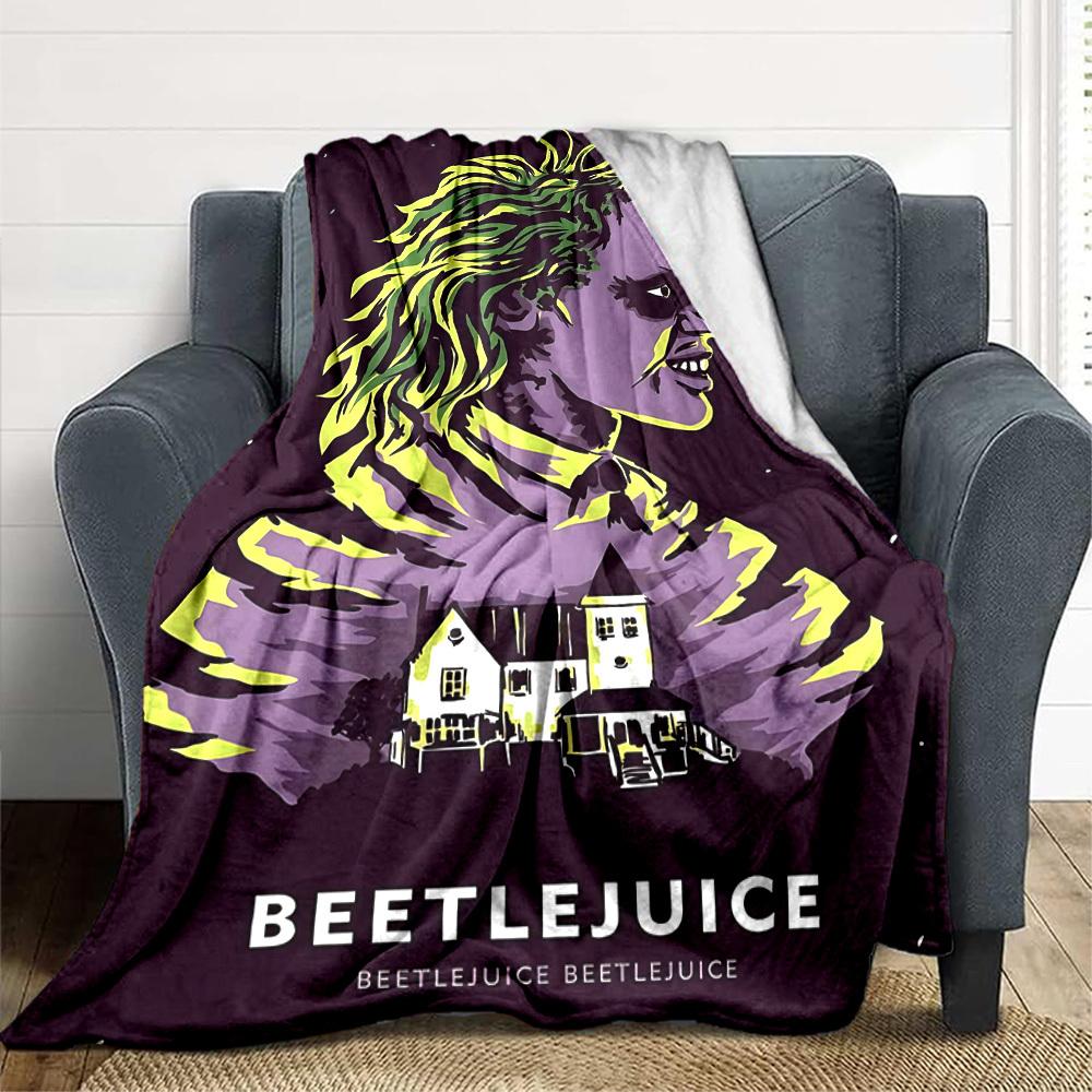 1pc BEETLEJUICE Blanket Lightweight Flannel Throw For Sofa, Bed, Travel, Camping, Livingroom, Office, Couch, Chair, And Bed