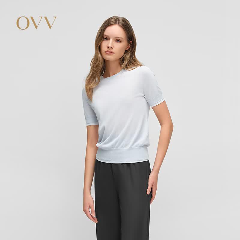 OVV Women s Faux Two-Piece Color-Block Knit Top