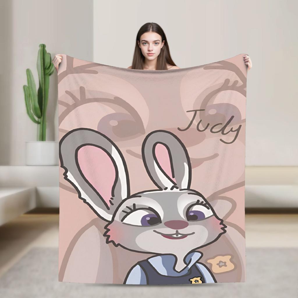 Zootopia Blankets Fleece Textile Decor Judy Hopps Nick Wilde Breathable Super Warm Throw Blankets for Sofa Office Quilt