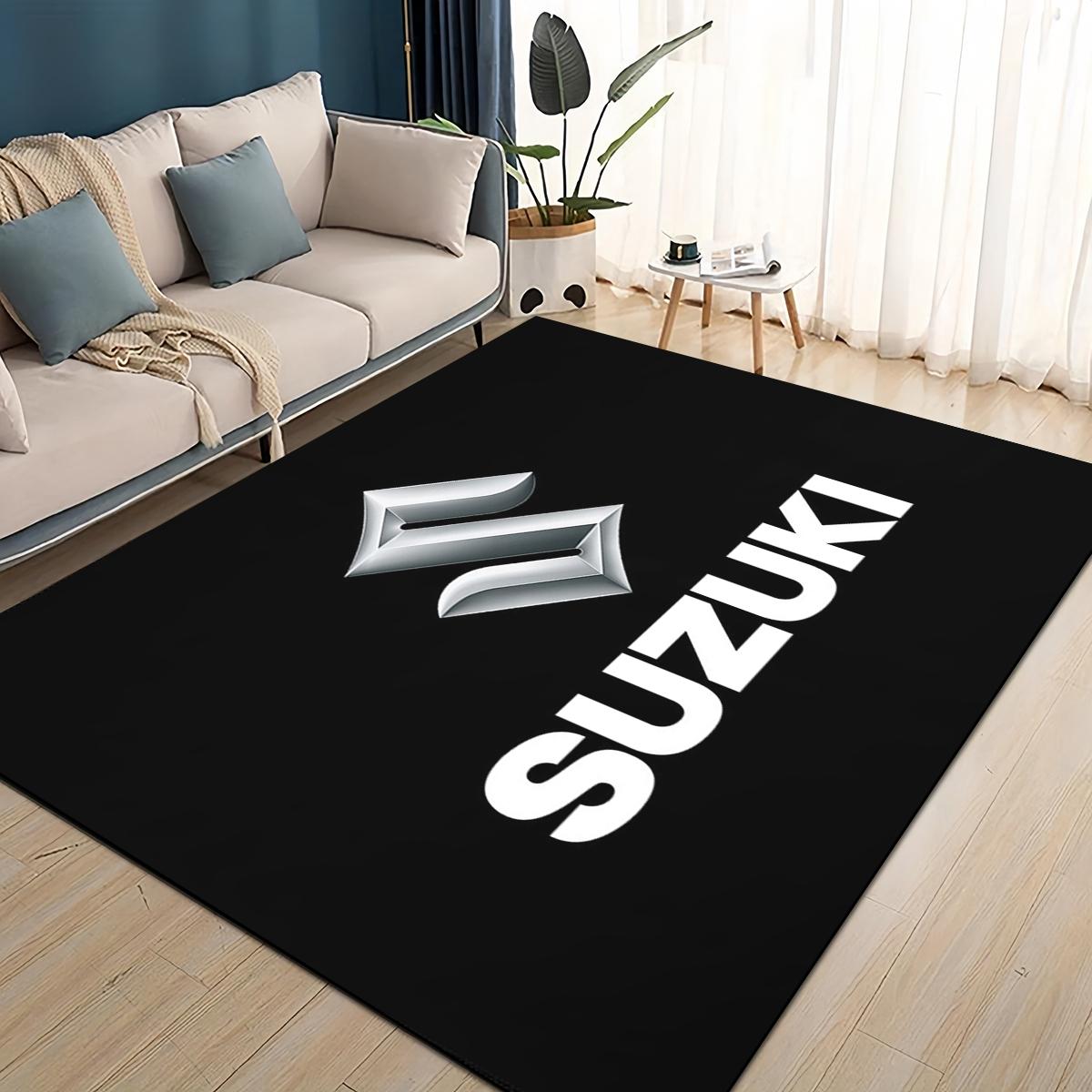 

3D Гоночний автомобіль S-SUZUKI Логотип Мотоциклетний килим для вітальні спальні домашньої диванної декорації, дитячий ігровий нековзний килимок для підлоги 40x60cm( 15x23in )