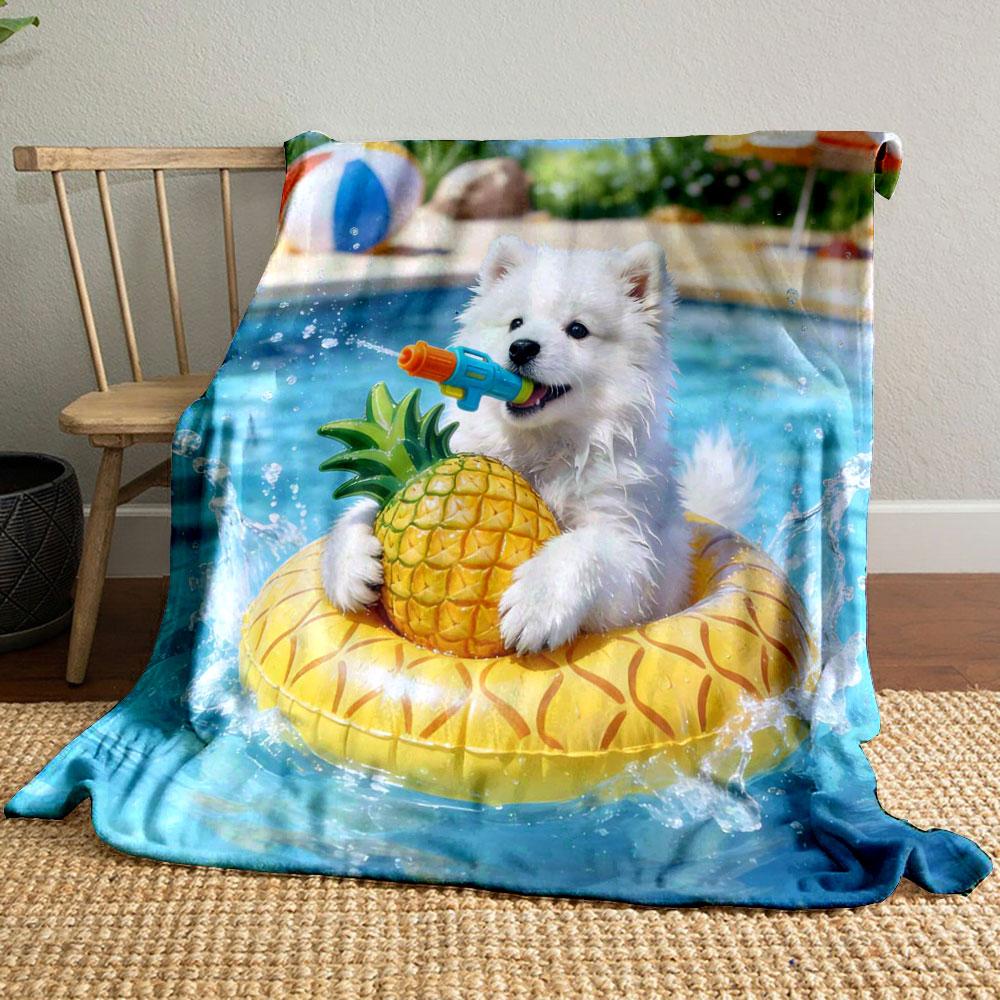 Animals In The Pool Blanket Warm Soft Fluffy Kids and Adults Sofa Bed Throw Blanket Outdoor Travel Camping RV Multi Size