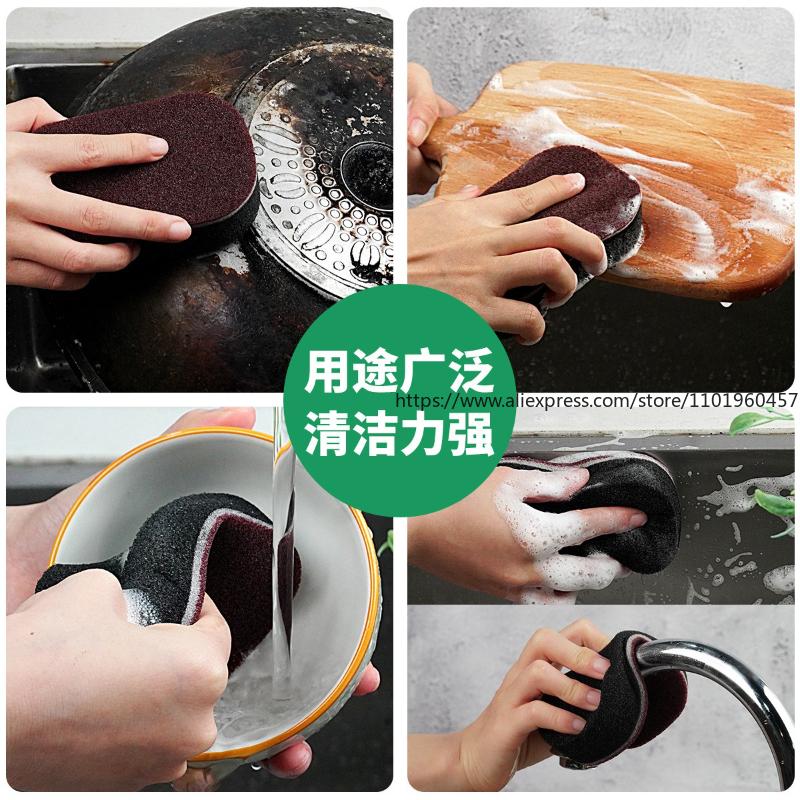 High-Density Sponge Scrubber Magic Cleaning Tool For Kitchen Chores Dishwashing Pot Bottom Grime Stain Removal Sponge