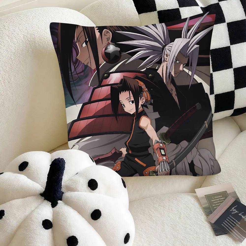 Anime Shaman King Pillow Case Fashion Square Pillowcase Bedroom Sofa Room Ins Decoration Leisure