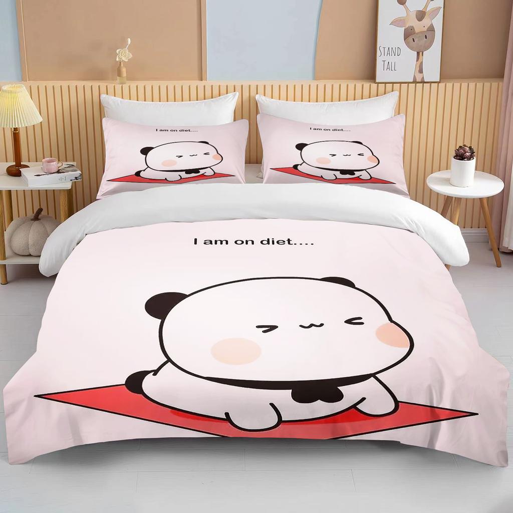 Bubu Dudu Cartoon Cute Bear Kawaii Christmas Gift King Twin Double Child Bedding Set Microfiber or Polyester Duvet Cover Set