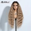 Noble Synthetic Lace Front Wig Long Wavy Ombre Blonde Wig Red Wigs Lace Part Synthetic Lace Wigs For Women Lace Front Wigs