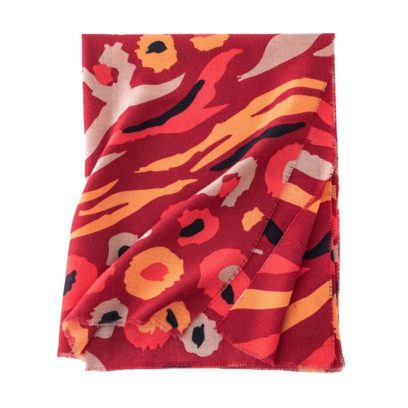 New imitation cashmere scarf atmosphere blue ethnic style printed large scarf medium and long scarf women's shawl