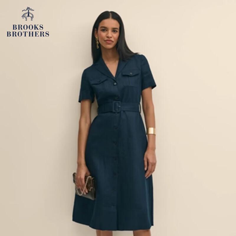 Brooks Brothers Women's Linen Cuban Collar Dress