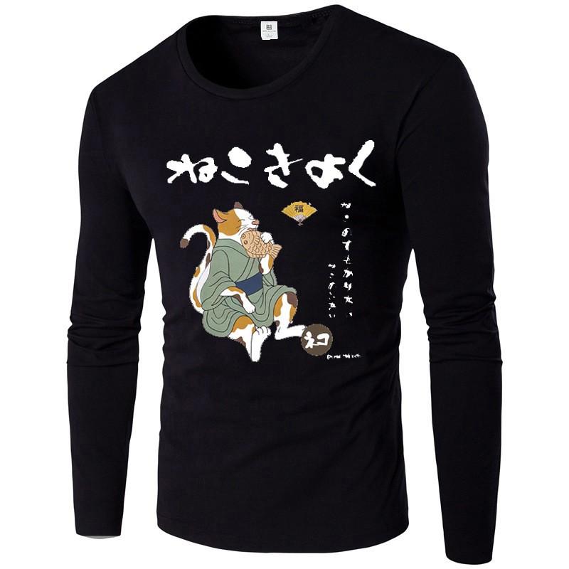 

Men s Long Sleeve Sweatshirt Round Neck Inner Thin Base Layer Top For Spring And Autumn Male Harajuku Street T shirt S