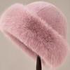 Cappello a secchiello mongolo da donna - Protezione per le orecchie Autunno/Inverno, Pelliccia ecologica di visone, Alla moda e caldo