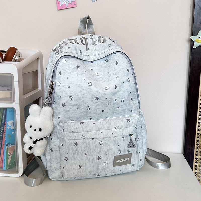 School bag new fashionable trendy star student backpack for girls, 1st grade junior high school commuting, travel versatile backpack