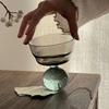 Luxury Vintage round Bead Bubble Cream Glass Cup Light Ins Style Dessert Milkshake Holder for Home Garden Party Decoration